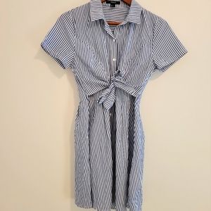Tie front stripe dress